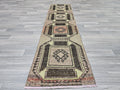 Vintage Turkish Runner Rug 2x7: Handwoven Boho Hallway Rug