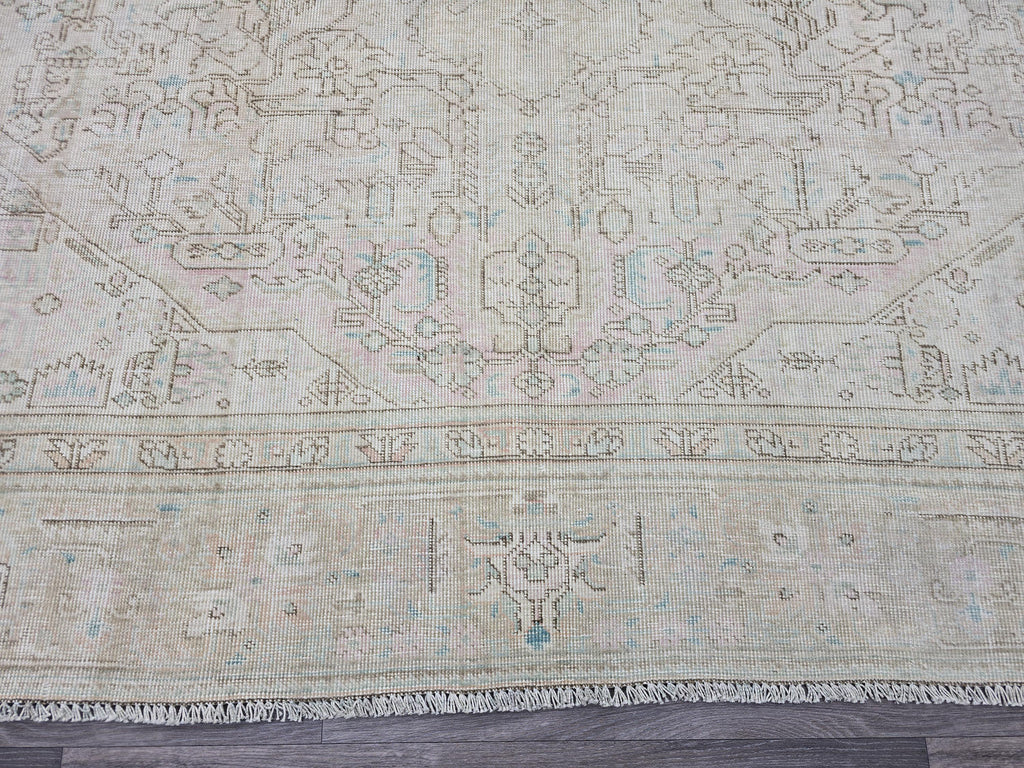 Classic Vintage Neutral Turkish Area Rug //9.60x11.75 feet