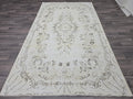 6x9 Vintage Turkish Oushak Rug: Hand-Knotted Wool Area Rug