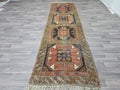 Vintage Turkish Runner Rug: Handknotted Wool Hallway Carpet, 3.4x11.5 ft