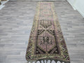 Vintage Oushak Runner Rug: Hand-Knotted Wool Hallway Carpet, 3.6x12.7 ft