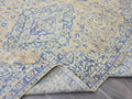 9x13 Hand Knotted Vintage Area Rug / Authentic Wool Oushak Rug for Livingroom and Bedroom/ Beige Blue Oriental Rug