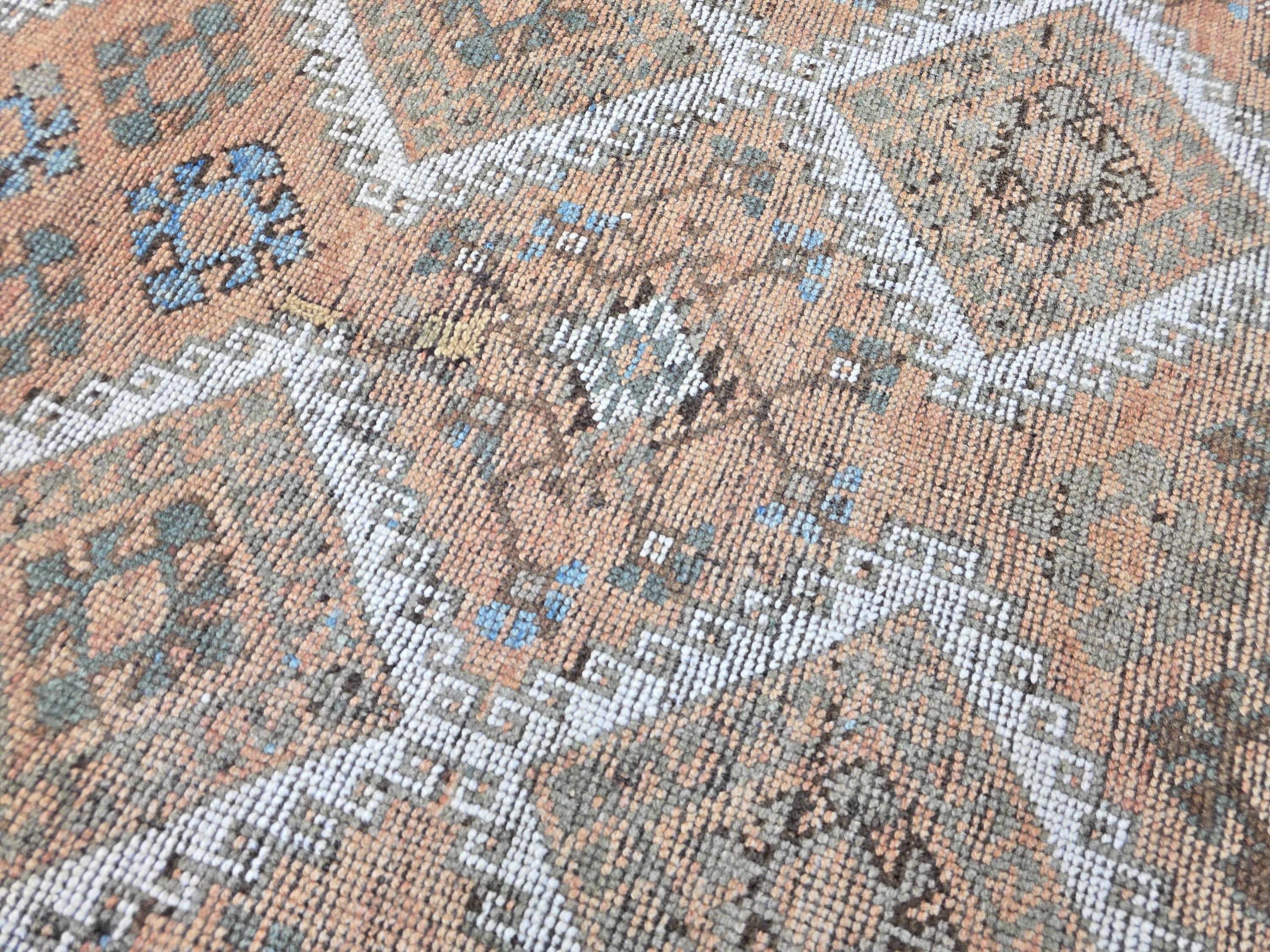 Vintage Turkish Oushak Runner Rug: Handknotted Wool Hallway Rug (4x11)