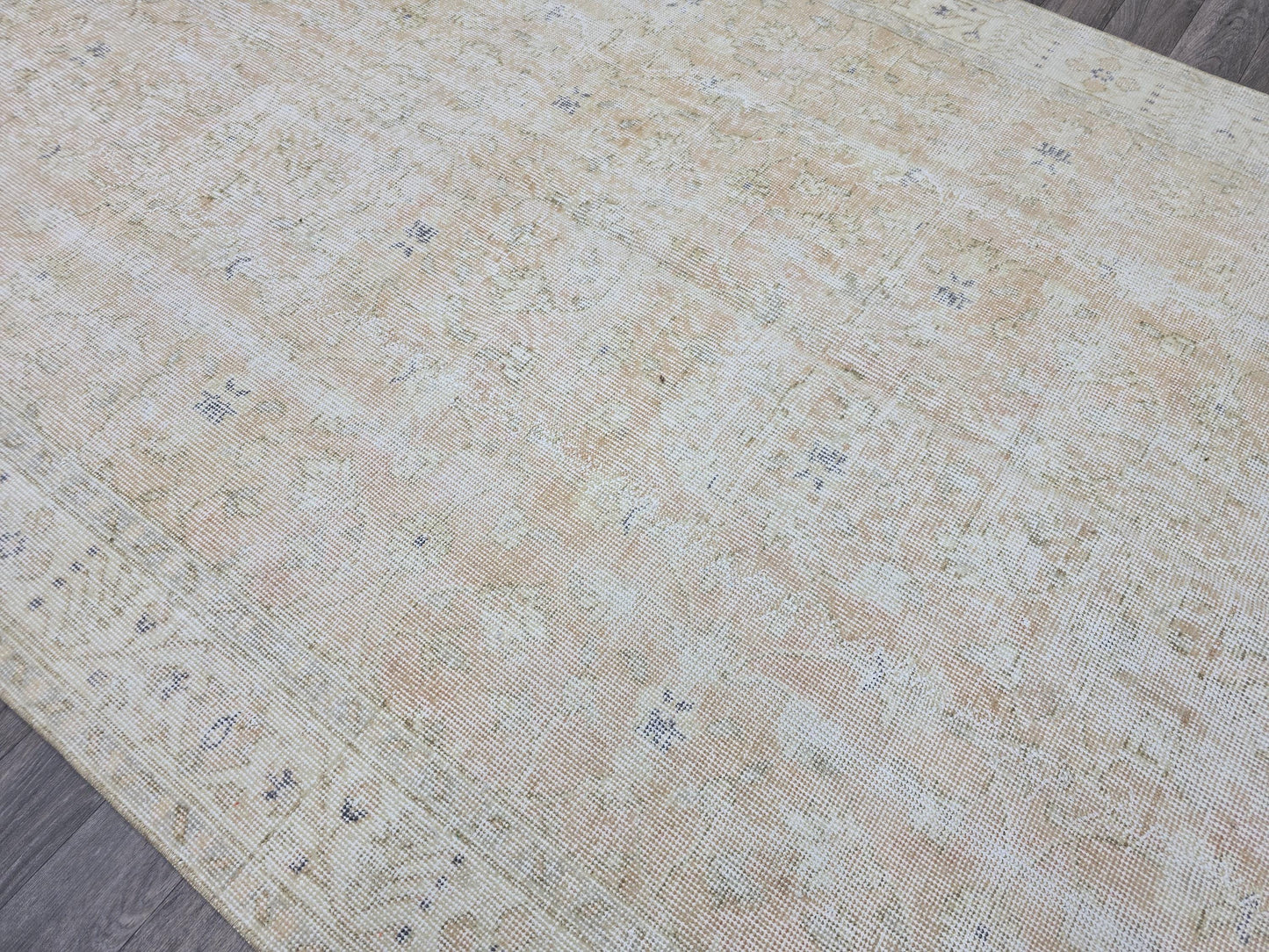 5x12 Vintage Turkish Runner Rug 5x12 Beige Pink Faded Oushak Runner Hallway Carpet Long Distressed Runner