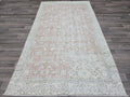 Vintage Turkish Oushak Rug: 4.5x8 Wool Handknotted Floral Carpet