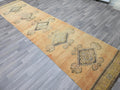 Hand Knotted Wool Vintage Turkish Runner Rug (3.3x14 feet)