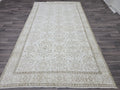 Vintage Turkish Oushak Rug 6x10: Handknotted Wool Floral Carpet