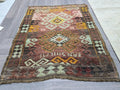 Antique Turkish Wool Rug: Small Oushak Yastik Doormat