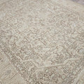 Oversized Neutral Oushak Rug: Vintage Geometric Turkish Wool Carpet (9.6x12.6 ft)