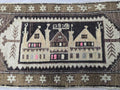 Hand Knotted Turkish Doormat and Bath mat Neutral Beige Brown - 20x41 inches