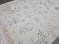 Vintage Oushak Rug 6x10 Feet Neutral Cream Beige Distressed Turkish Rug Living Room