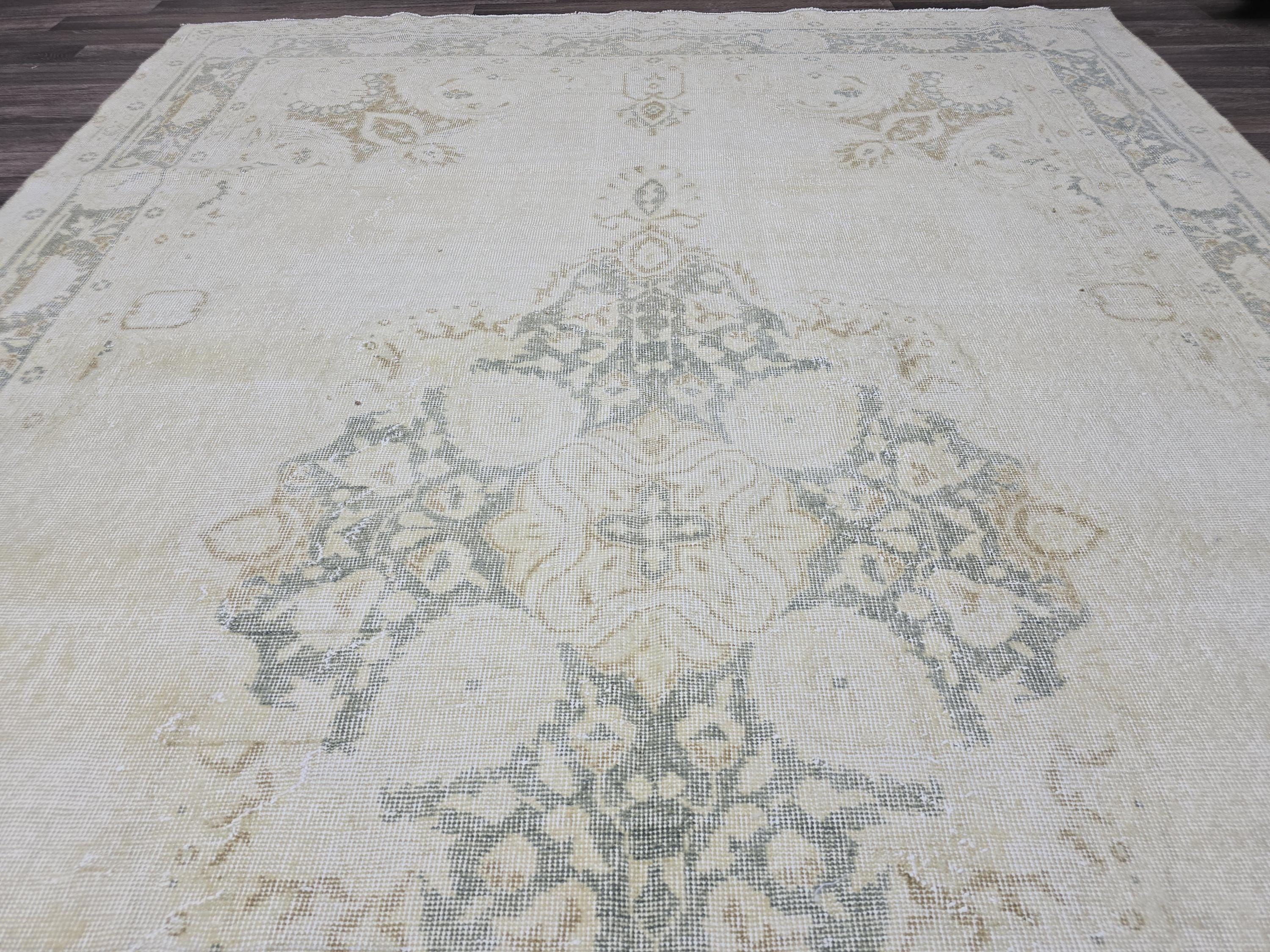 Turkish rug, 7 X 10.50 feet Area Rug, Hand Knotted  Rug, Faded  Rug, natural area rug, neutral rug, large area rug, boho rug, decor rug