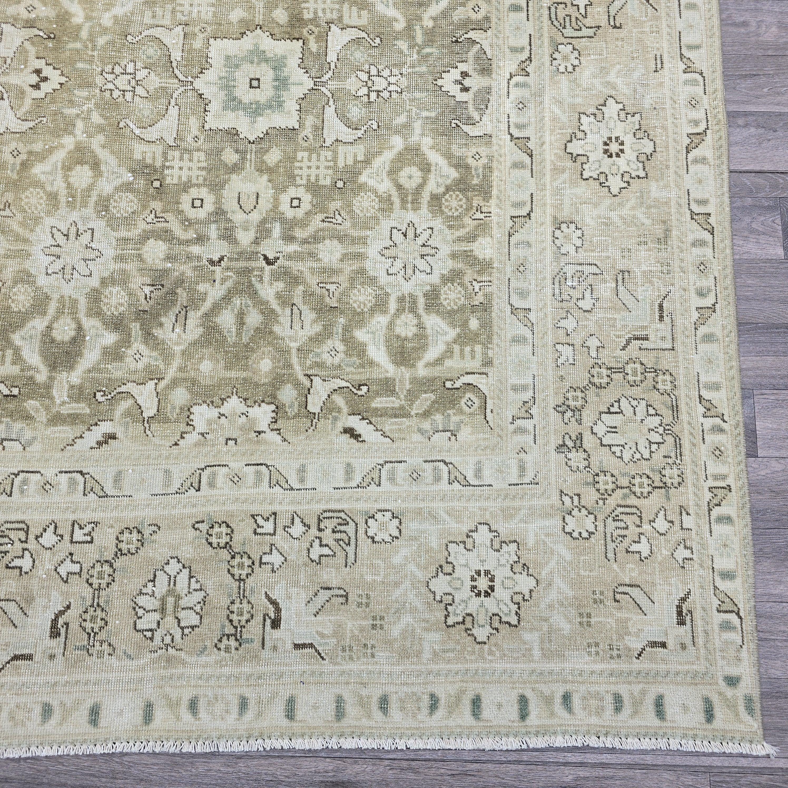 8x10 Handmade Oushak Rug: Vintage Turkish Rug for Bedroom, Livingroom and Diningroom