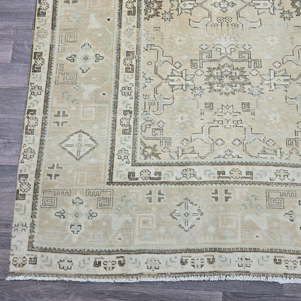 9x13 Classic Vintage Oushak Area Rug Cream Beige Brown/ 9.25 x 13 feet