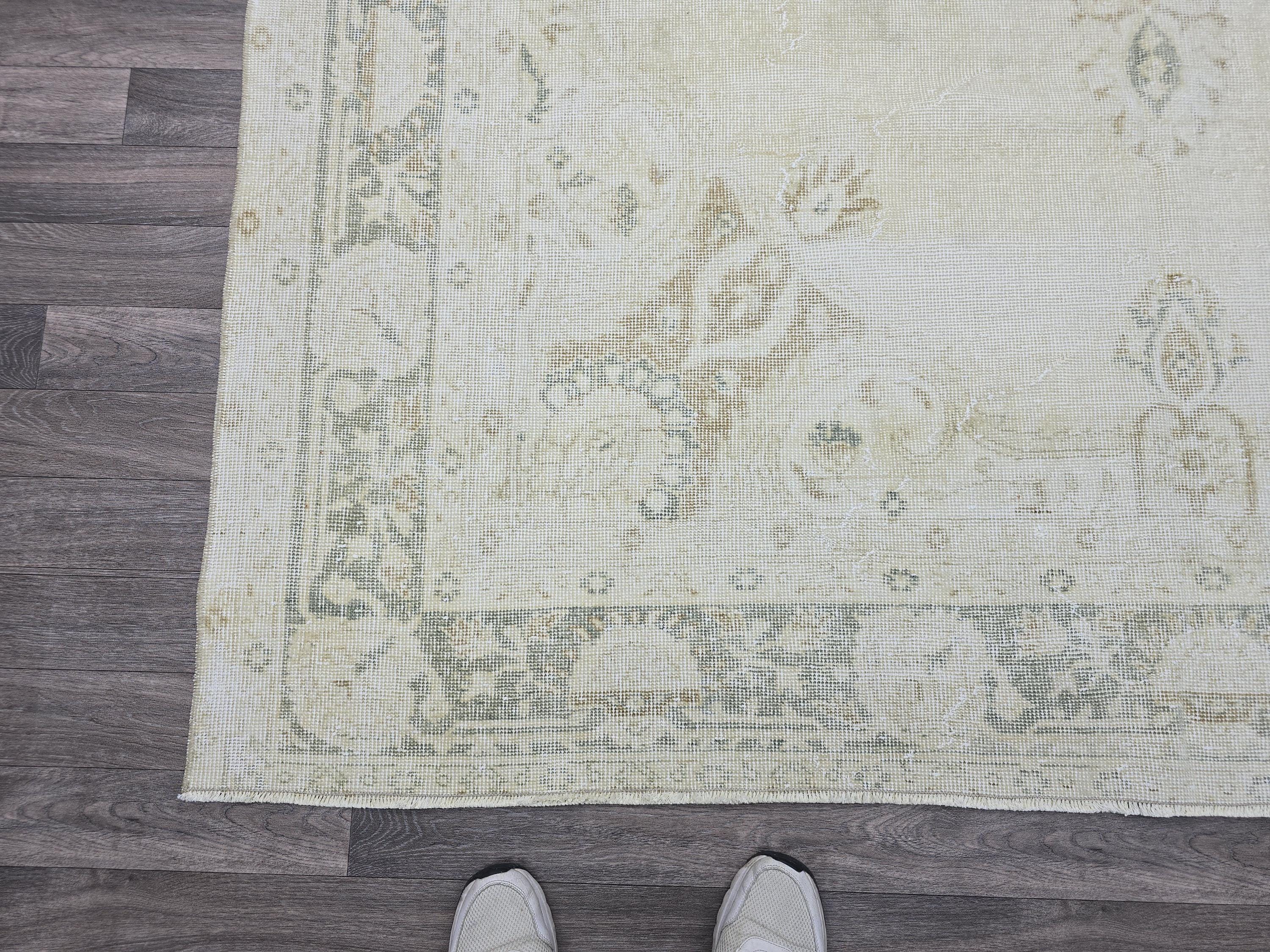 Turkish rug, 7 X 10.50 feet Area Rug, Hand Knotted  Rug, Faded  Rug, natural area rug, neutral rug, large area rug, boho rug, decor rug