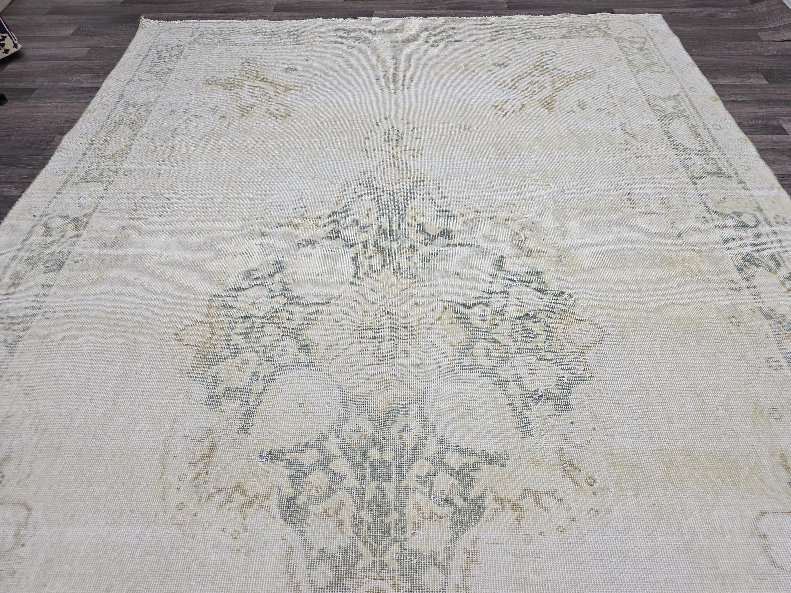 Turkish rug, 7 X 10.50 feet Area Rug, Hand Knotted  Rug, Faded  Rug, natural area rug, neutral rug, large area rug, boho rug, decor rug