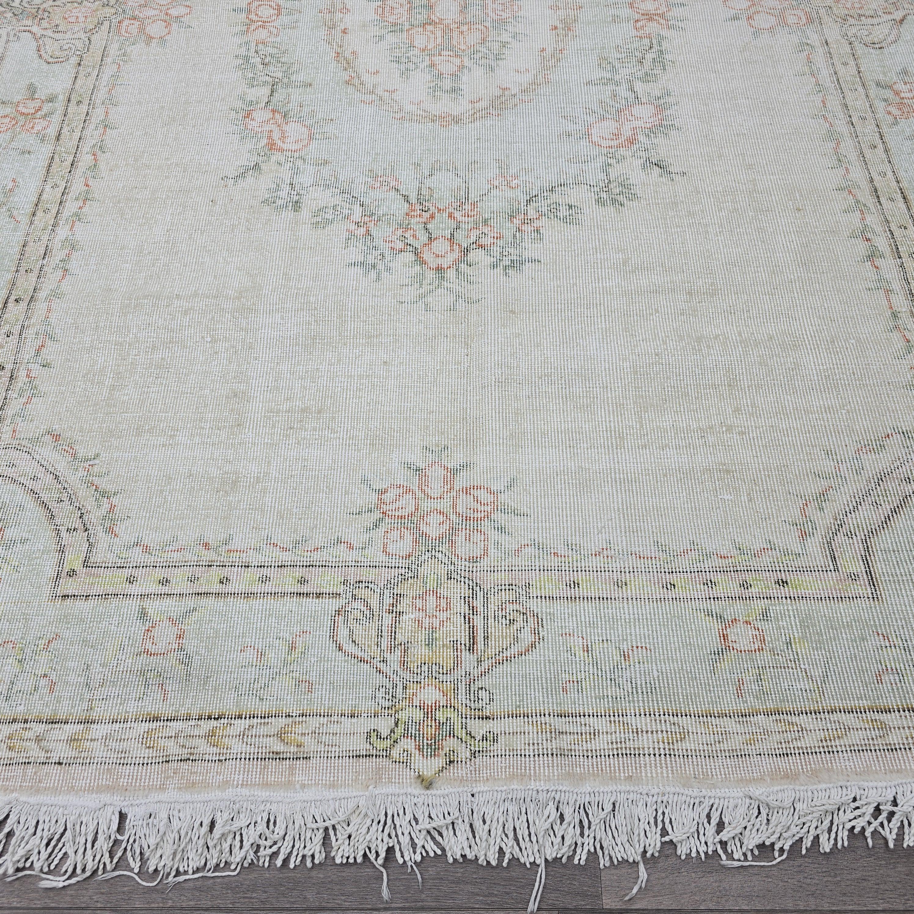 6x9 Vintage Handmade Turkish Rug | Authentic Wool Oushak Rug | Boho Decor Rug | Rug for Office and Lounge Room //6.40x9.30 feet