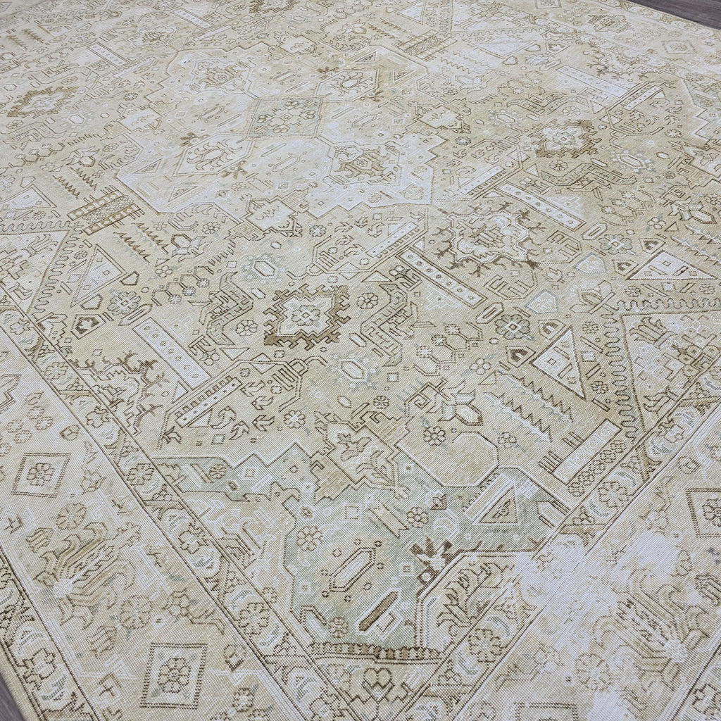 Oversized Oushak Rug 10x12: Hand-Knotted Wool Oriental Carpet
