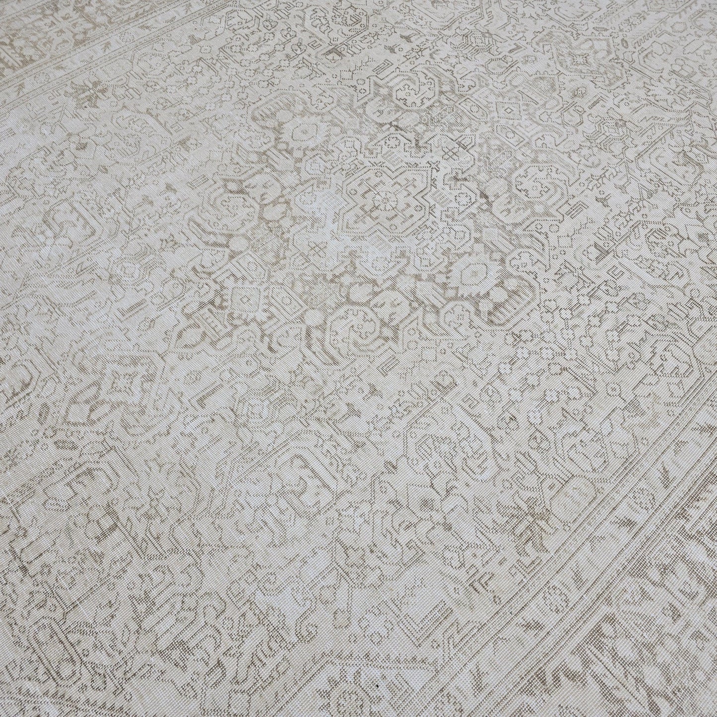 9x12 Hand Knotted Wool Oushak Area Rug/ Neutral Turkish Rug/ Oversize Antique Rug/ Tabriz Rug/ Boho Decor Rug/ Oriental Carpet /Cream Beige
