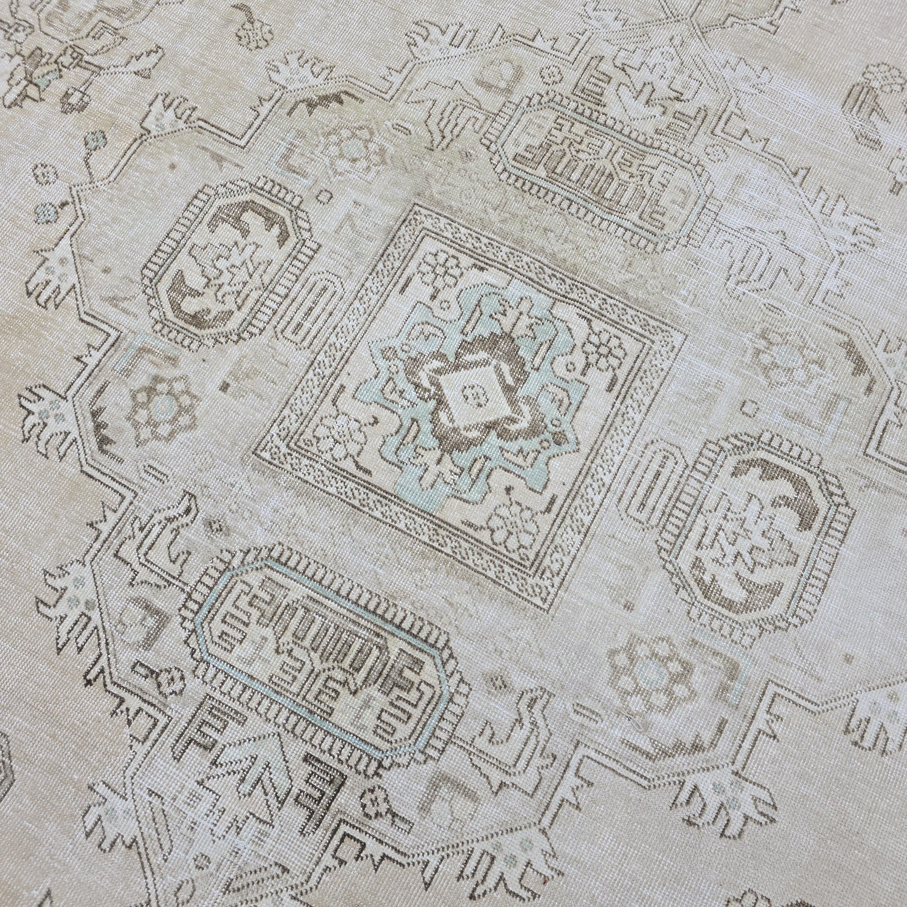 9.5x12.5 ft Antique Mahal Rug: Large Wool Oriental Carpet