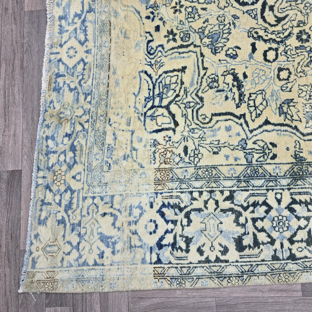 8x11 Oushak Rug: Neutral Turkish Vintage Wool Area Rug