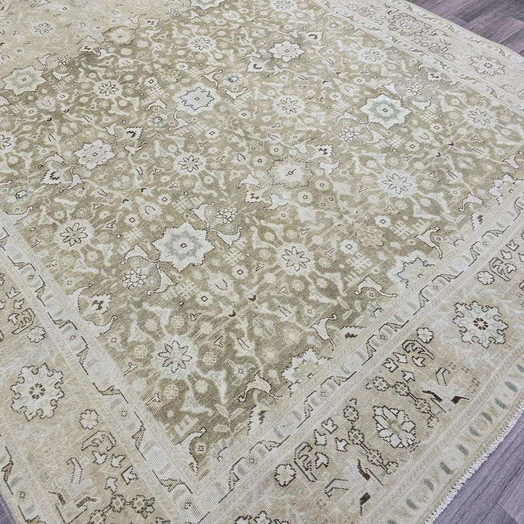 8x10 Handmade Oushak Rug: Vintage Turkish Rug for Bedroom, Livingroom and Diningroom
