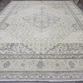 10x12 Vintage Oushak Wool Rug, Distressed Turkish Area Rug