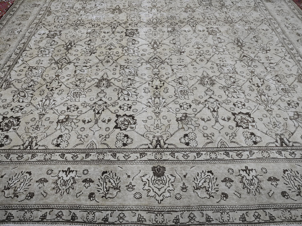 Oversized Vintage Turkish Oushak Rug 11.25x14.35 ft, Handwoven Wool