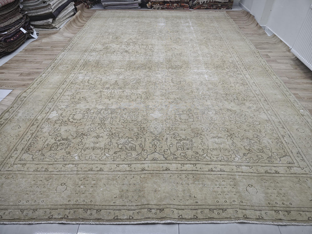 10x15 Oversize Oushak Area Rug for Livingroom and Big Space/ Hand Knotted Wool Turkish Rug/ Authentic Carpet/ Extra Large Rug Neutral