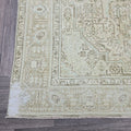 8x10 Vintage Turkish Oushak Rug: Hand-Knotted Wool, Neutral Pastel