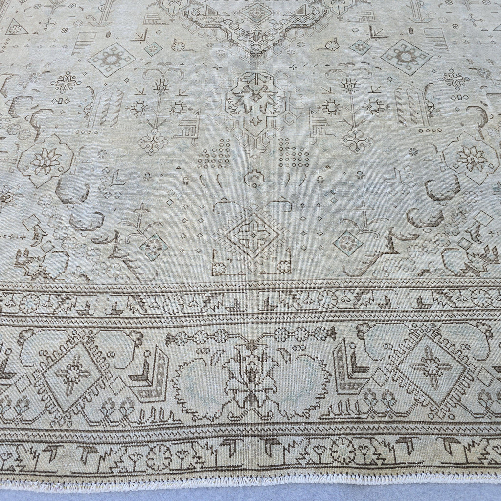 10x12 Neutral Oushak Rug/ Handmade Wool Turkish Rug/ Authentic Oriental Area Rug/ Boho decor Rug/ Anatolian Rug 10x12/ Large rug for Bedroom