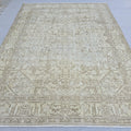 Classic Large Vintage Neutral Turkish Rug Cream Beige Brown Geometric