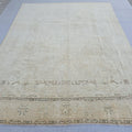 Antique Oushak Rug 9.6x12.6 ft, Faded Turkish Wool Rug, Neutral Decor