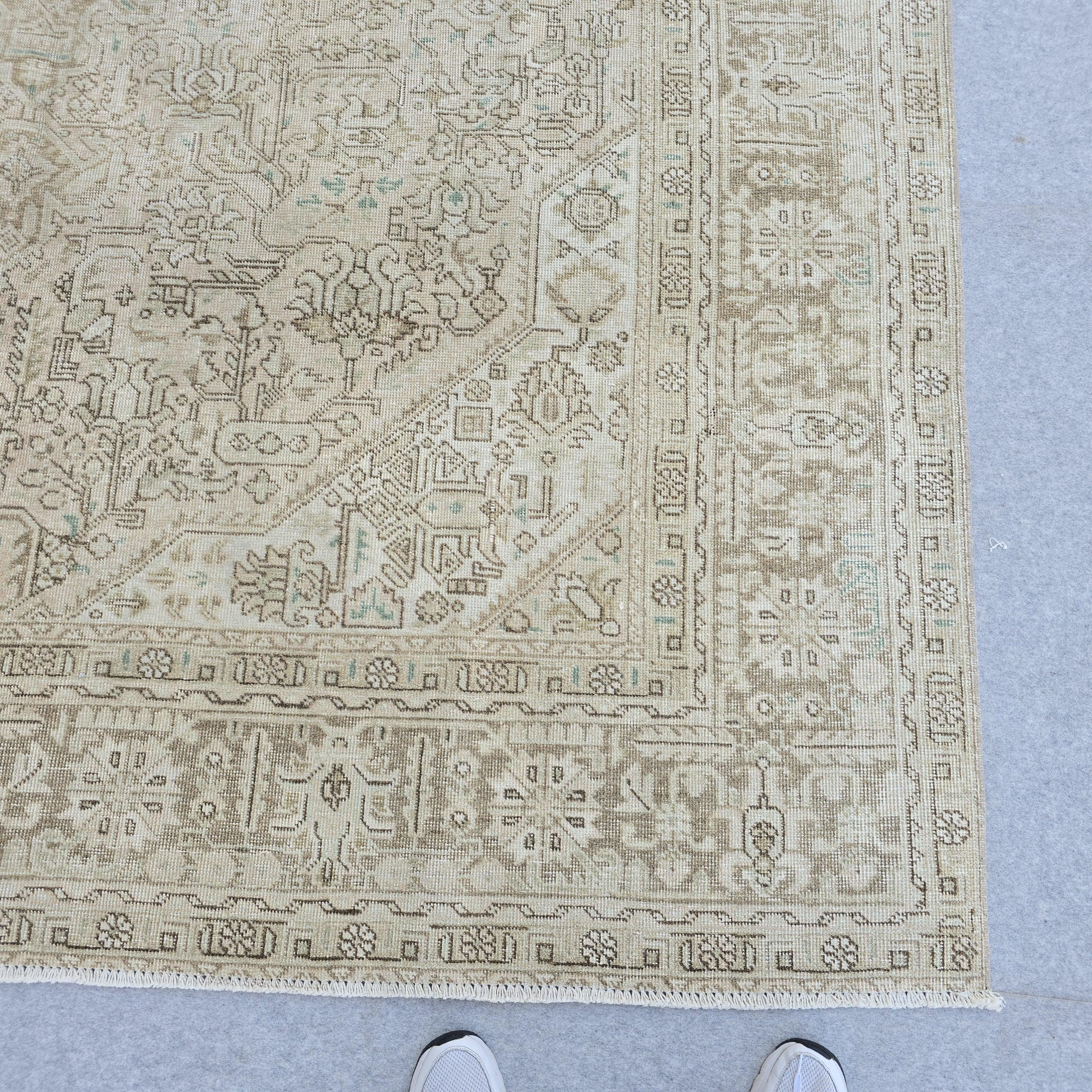 Handmade Wool Oushak Rug 8x11: Vintage Turkish Area Rug
