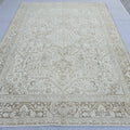 Handmade Neutral Oushak Area Rug: Vintage Turkish Wool, 9x13