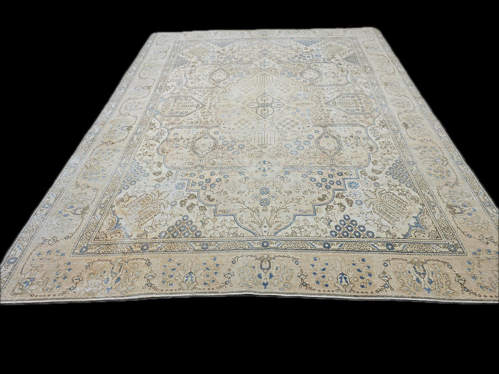 Hand-Knotted Oushak Rug: 9.5x12.2 ft. Vintage Turkish Wool Area Rug
