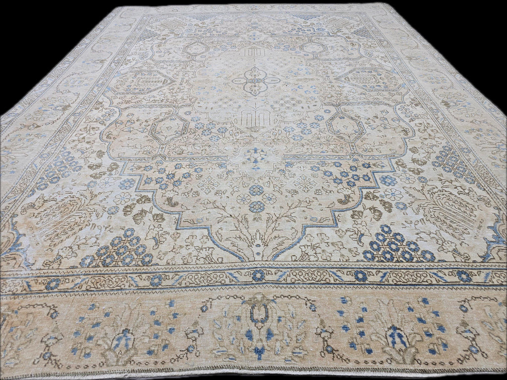 Hand-Knotted Oushak Rug: 9.5x12.2 ft. Vintage Turkish Wool Area Rug