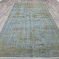 Faded Oushak Rug 6x10: Gray Rust Vintage Turkish Wool Carpet