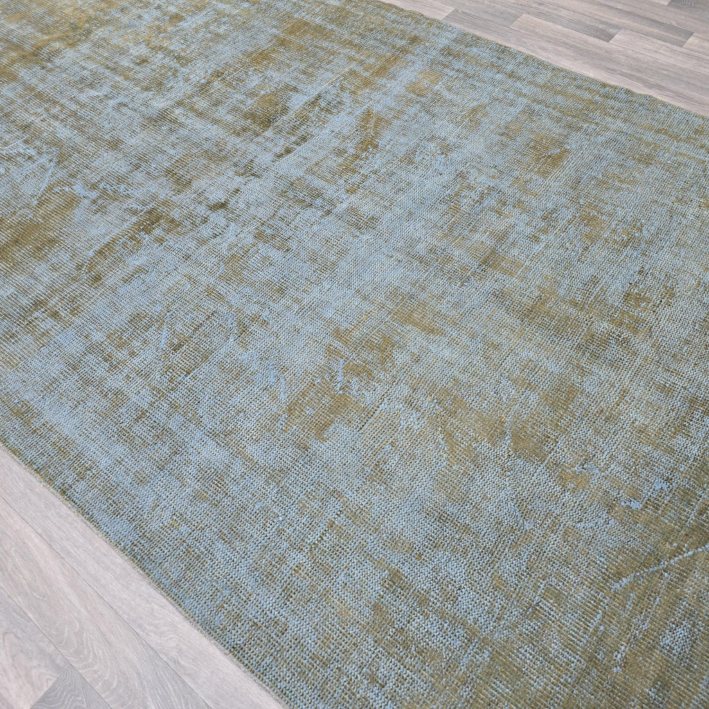 Faded Oushak Rug 6x10: Gray Rust Vintage Turkish Wool Carpet