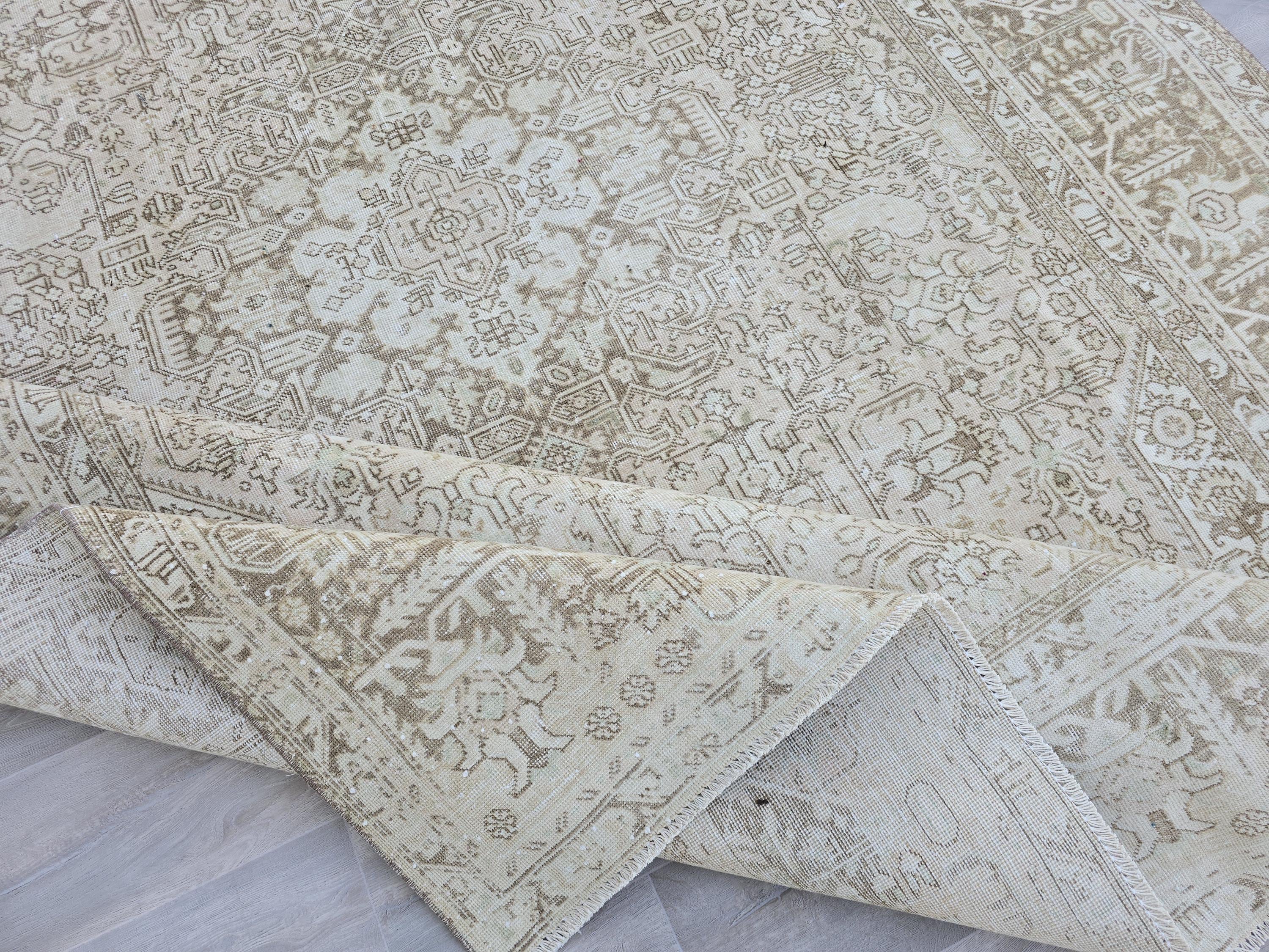 8x11 Oushak Rug/ Neutral Vintage Turkish Rug //7.80x10.80 feet
