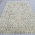 8x11 Vintage Turkish Oushak Rug: Handwoven Wool Area Rug