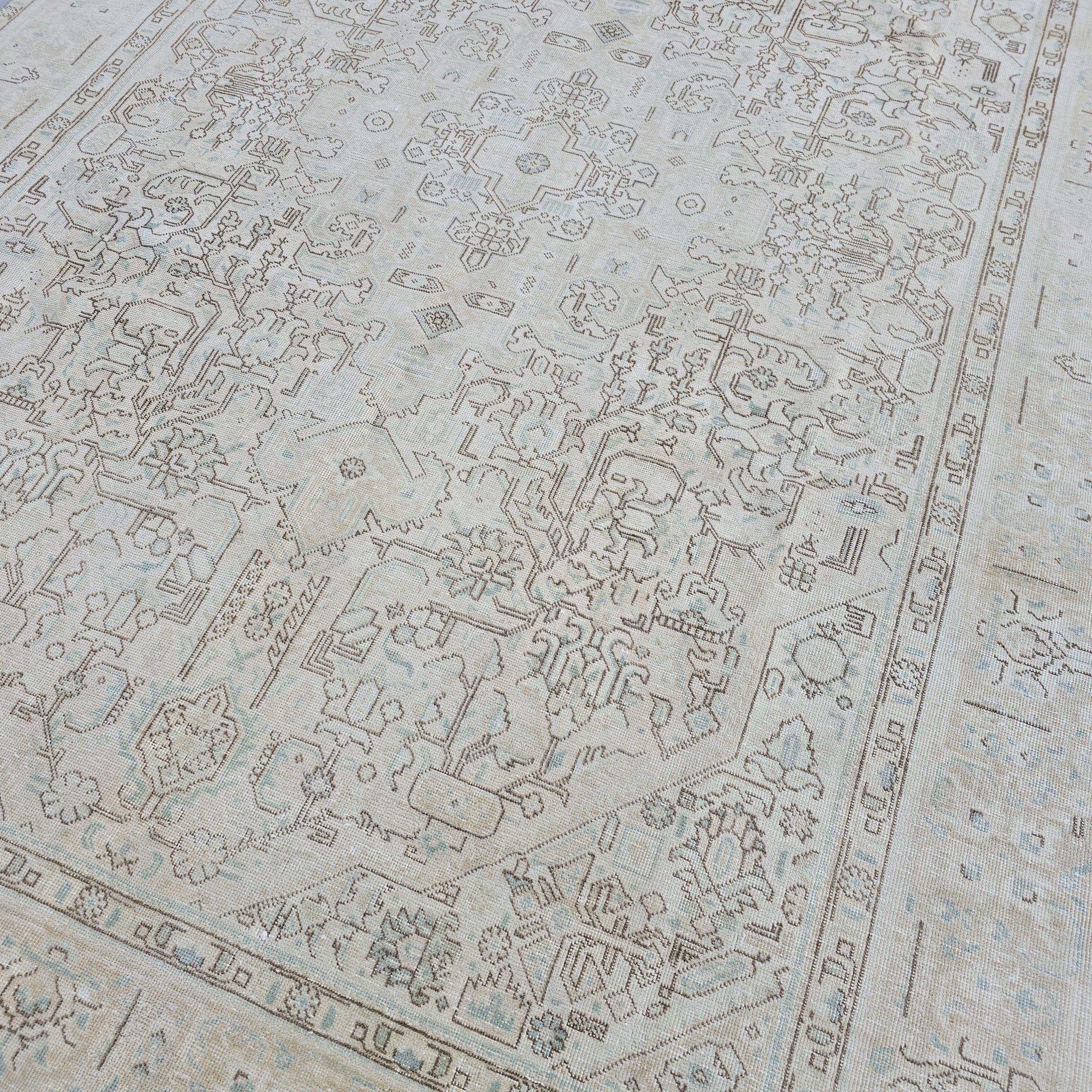 8x11 Vintage Turkish Oushak Rug: Handwoven Wool Area Rug