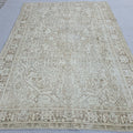 Hand Knotted Oushak Rug: Vintage Turkish Wool Medallion Carpet (7.85 x 10.7 ft.)