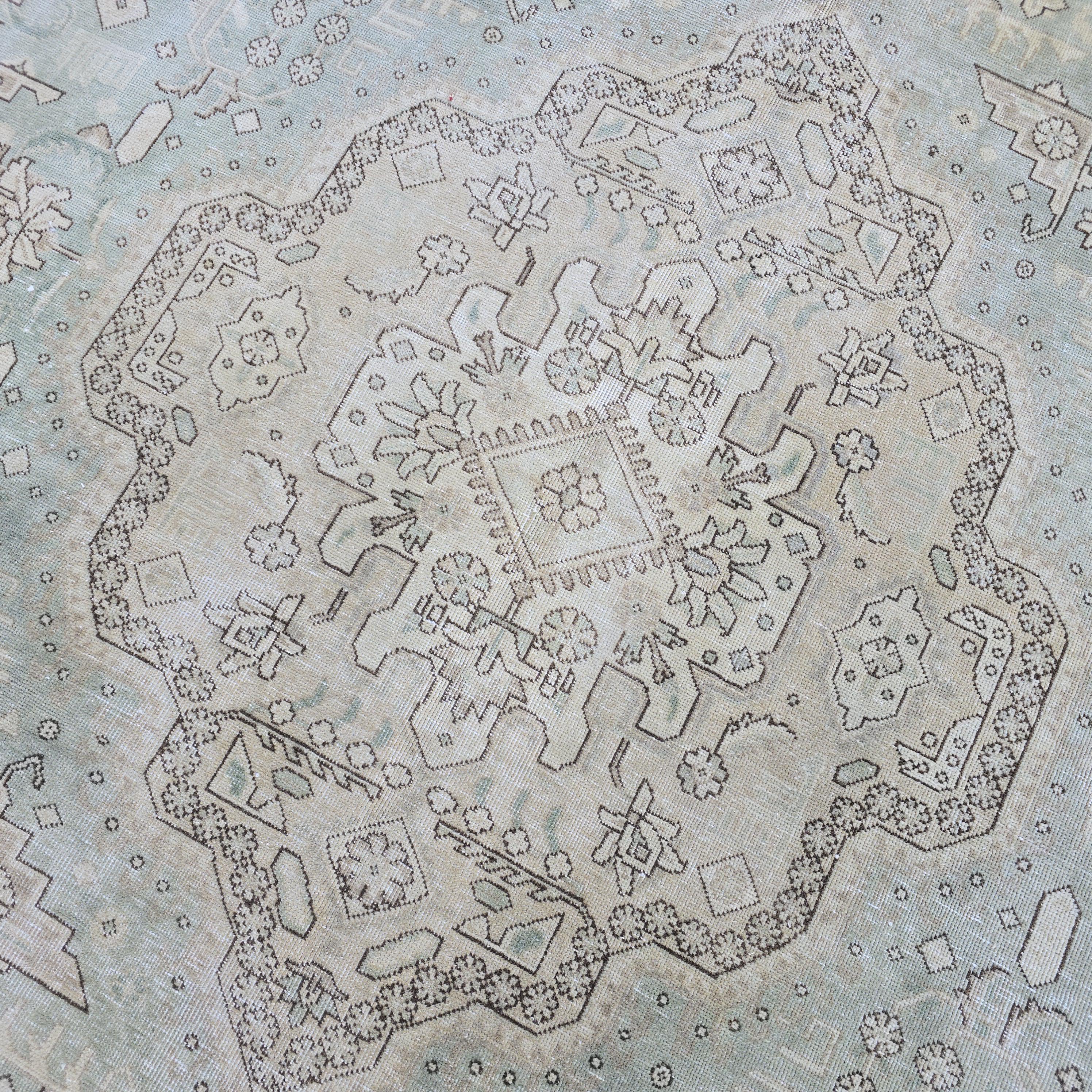 10x12 Vintage Oushak Rug Sage Green Turkish Area Rug Living Room Boho Decor