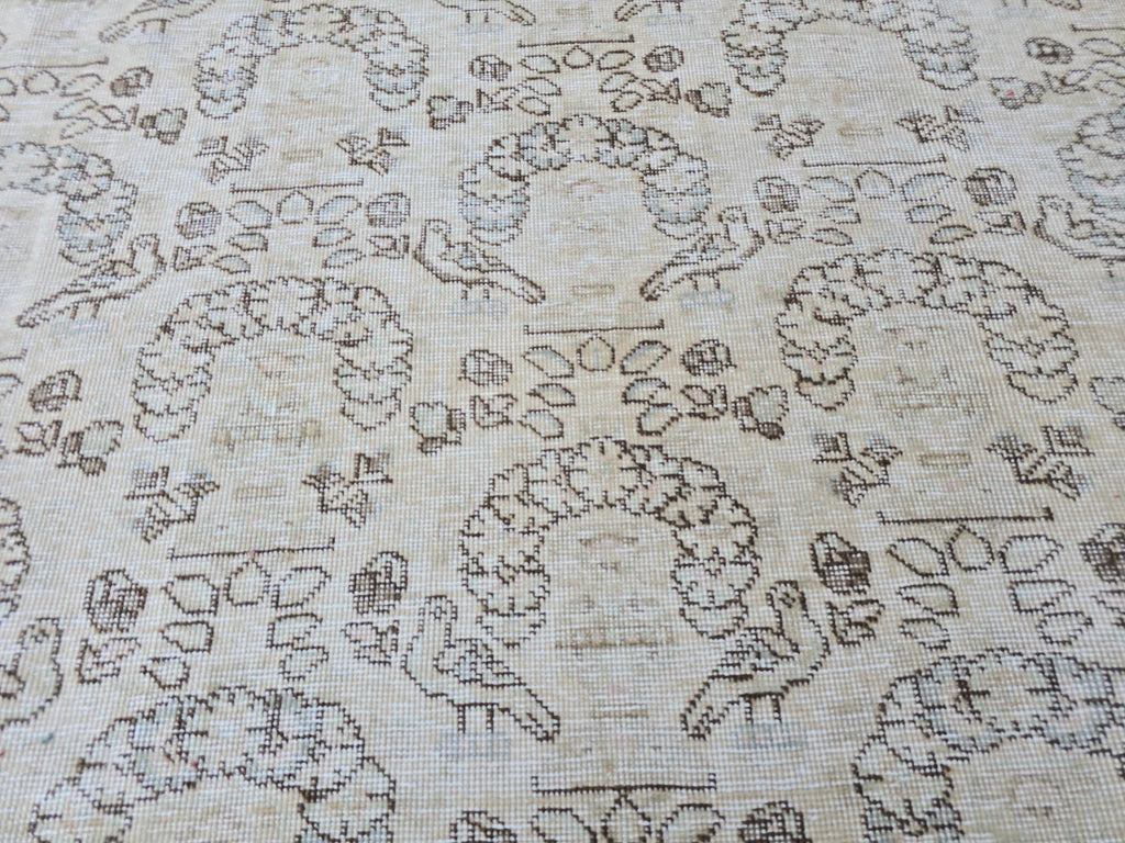 9x12 Neutral  Turkish Arean Rug Hand Knotted Vintage // 9.4x12.6 feet