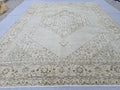 10x13 Hand-Knotted Oushak Rug: Vintage Turkish Wool Carpet