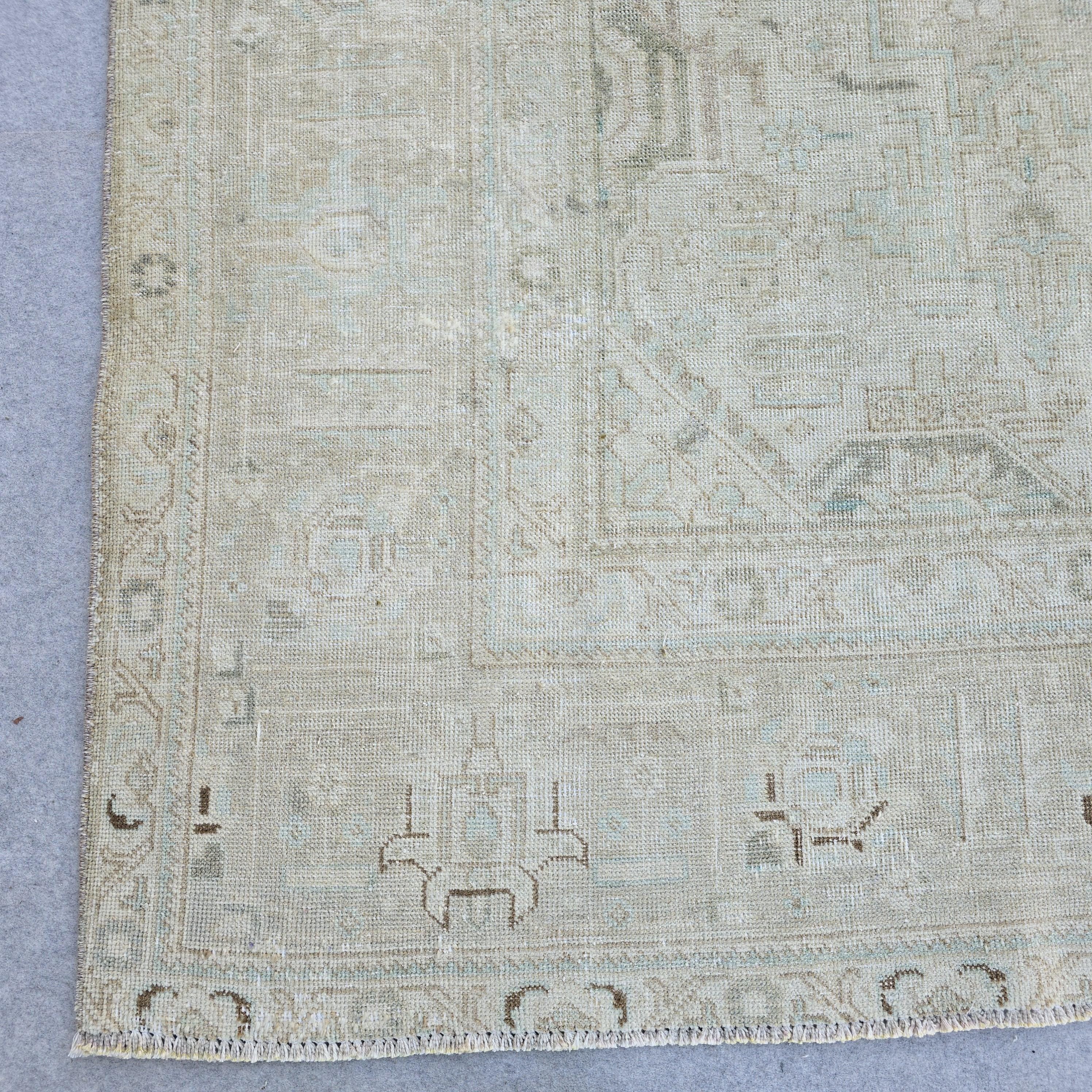 10x13 Oversize Vintage Oushak Area Rug / Hand Knotted Wool Turkish Rug / Geometric Neutral Rug for Livingroom and Bedroom/ Muted Rug