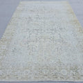 Vintage Hand-Knotted Turkish Oushak Rug: 7x10 Faded Area Rug
