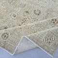 Vintage Hand-Knotted Turkish Wool Rug 9x12: Neutral Oushak Style