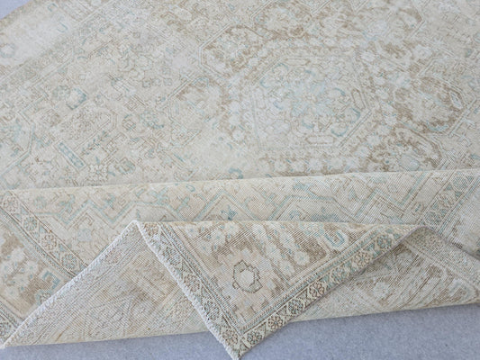 Hand-Knotted Wool Persian Rug 9x12: Soft Blue Floral Carpet